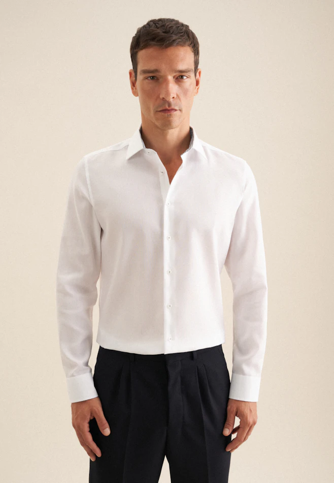 Slim Business shirt Structure in White | Seidensticker online shop