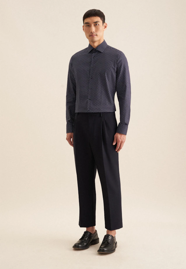 Slim Business shirt Print in Dark Blue |  Seidensticker Onlineshop