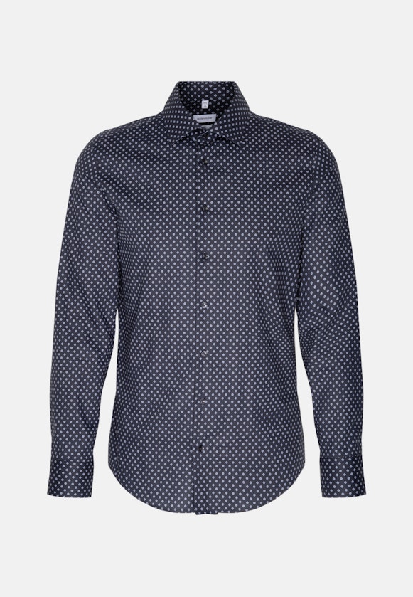 Slim Business Hemd Druck in Dunkelblau |  Seidensticker Onlineshop