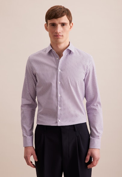 Slim Business Hemd Druck in Lila |  Seidensticker Onlineshop