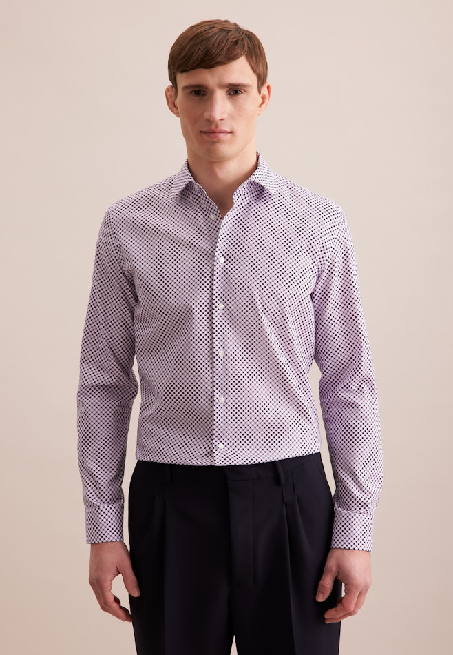 Slim Business Hemd Druck in Lila | Seidensticker Onlineshop