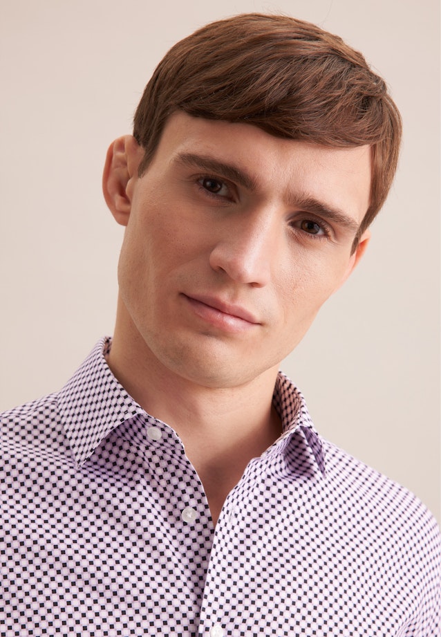 Slim Business Hemd Druck in Lila |  Seidensticker Onlineshop