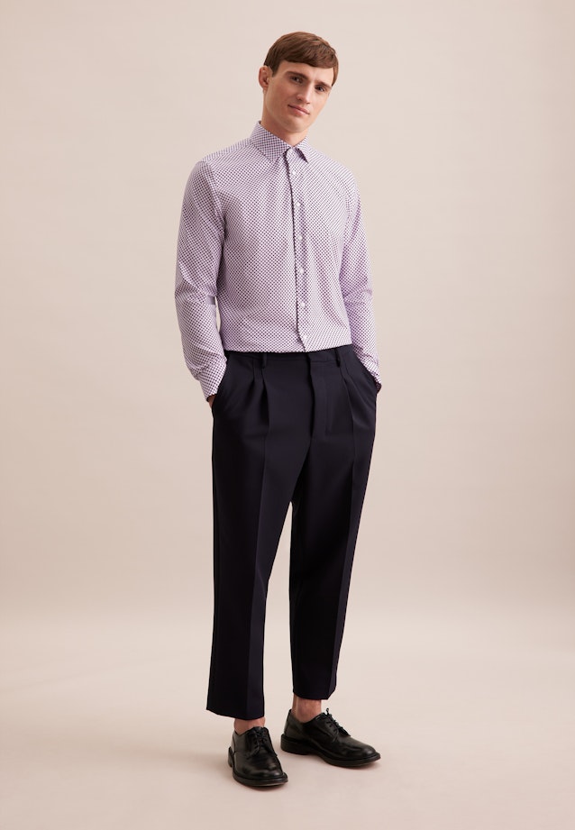 Slim Business Hemd Druck in Lila |  Seidensticker Onlineshop