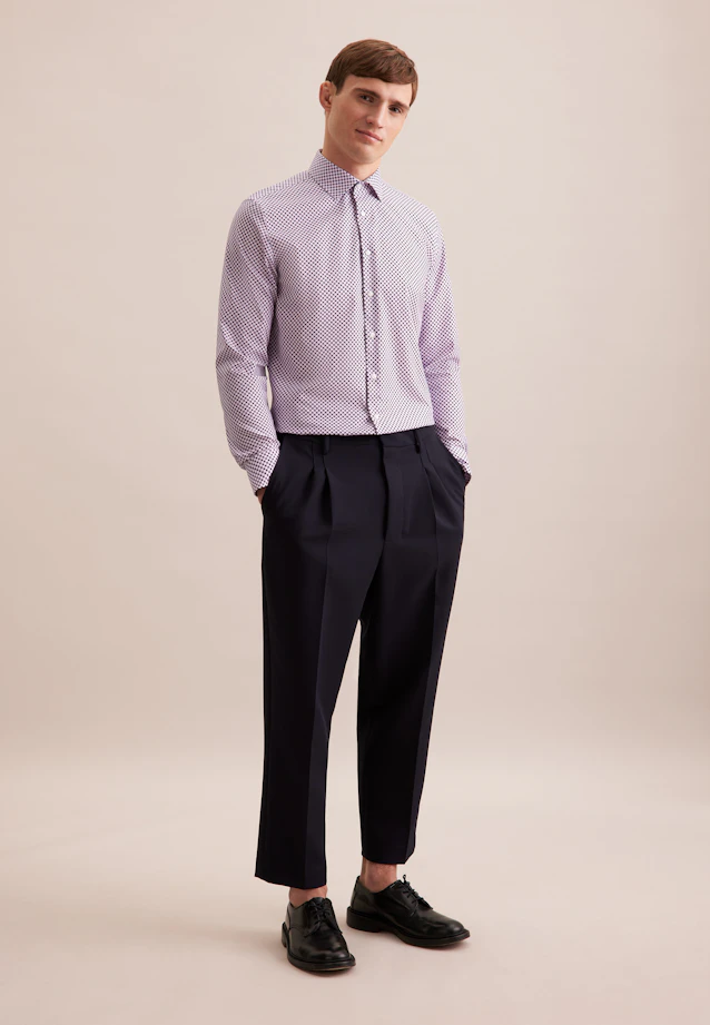 Slim Business Hemd Druck in Lila |  Seidensticker Onlineshop