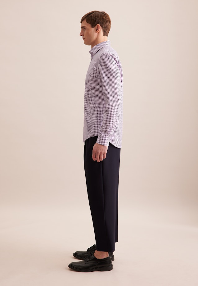 Slim Business Hemd Druck in Lila |  Seidensticker Onlineshop