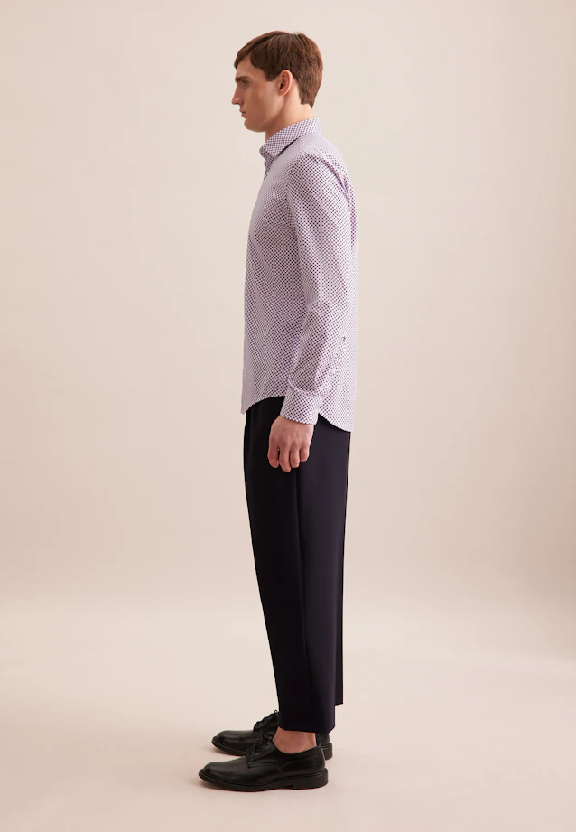 Slim Business Hemd Druck in Lila |  Seidensticker Onlineshop