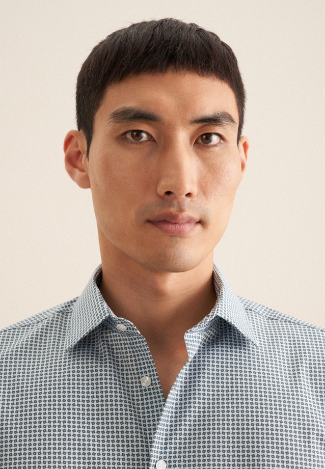 Slim Business Hemd Druck in Grün |  Seidensticker Onlineshop