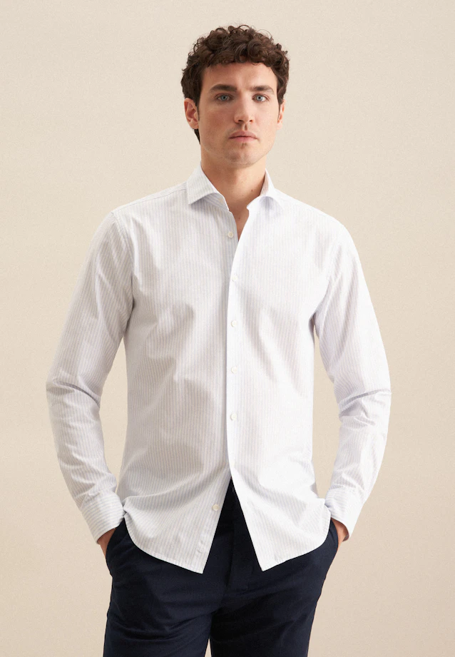 Regular Casual Hemd Streifen in Hellblau |  Seidensticker Onlineshop