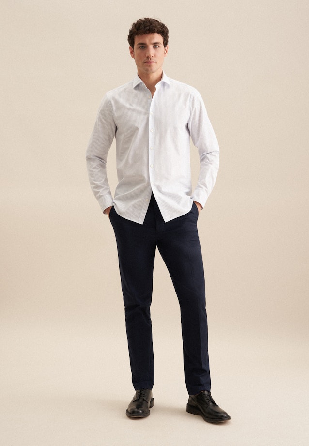 Regular Chemise décontractée rayures in Bleu Clair |  Seidensticker Onlineshop