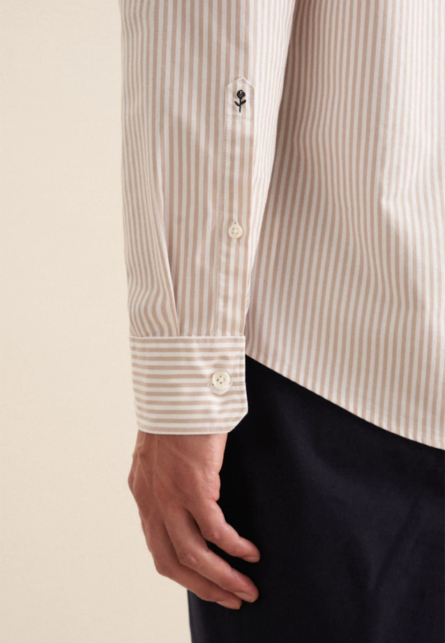 Regular Casual Hemd Streifen in Beige |  Seidensticker Onlineshop