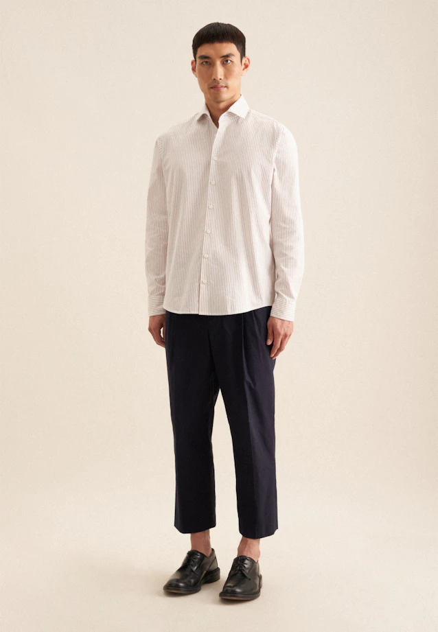 Regular Casual Hemd Streifen in Beige |  Seidensticker Onlineshop