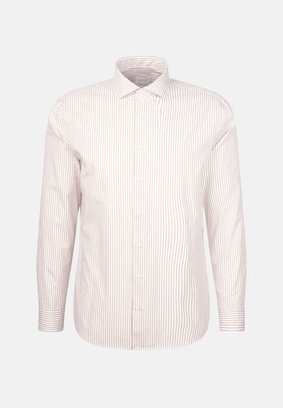Regular Casual Hemd Streifen in Beige |  Seidensticker Onlineshop