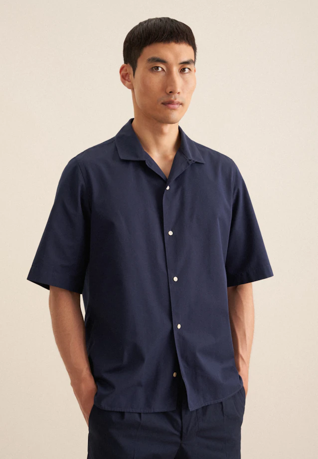 Regular Chemise décontractée Uni in Bleu Foncé |  Seidensticker Onlineshop