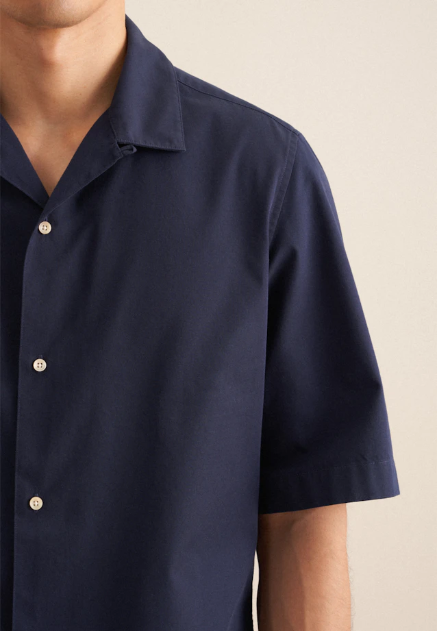 Regular Chemise décontractée Uni in Bleu Foncé |  Seidensticker Onlineshop