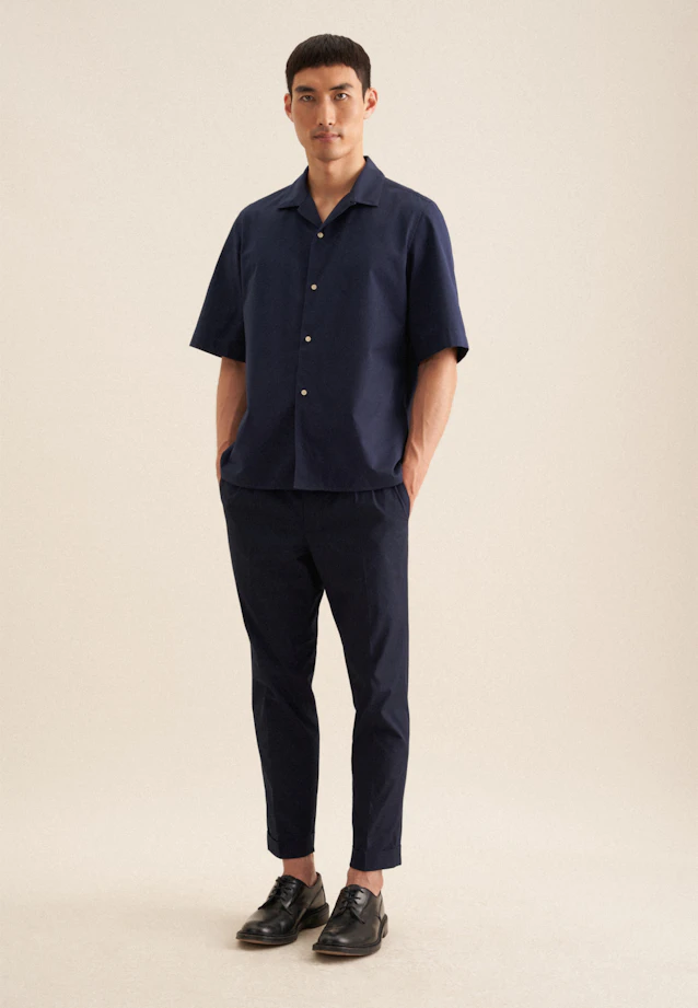 Regular Chemise décontractée Uni in Bleu Foncé |  Seidensticker Onlineshop