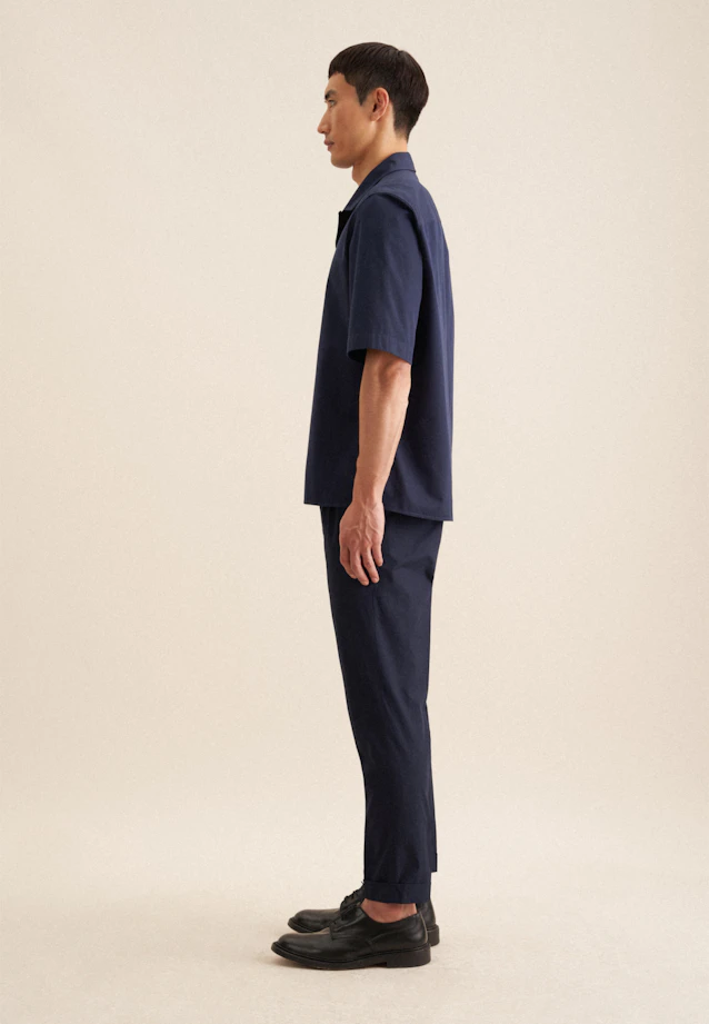 Regular Chemise décontractée Uni in Bleu Foncé |  Seidensticker Onlineshop