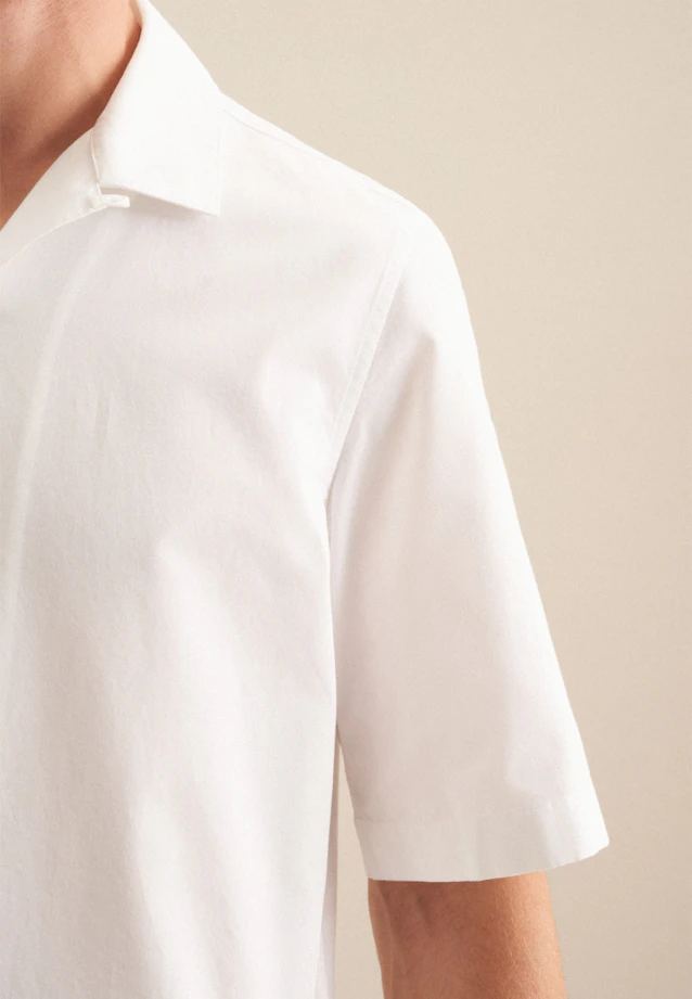 Regular Chemise décontractée Uni in Blanc |  Seidensticker Onlineshop