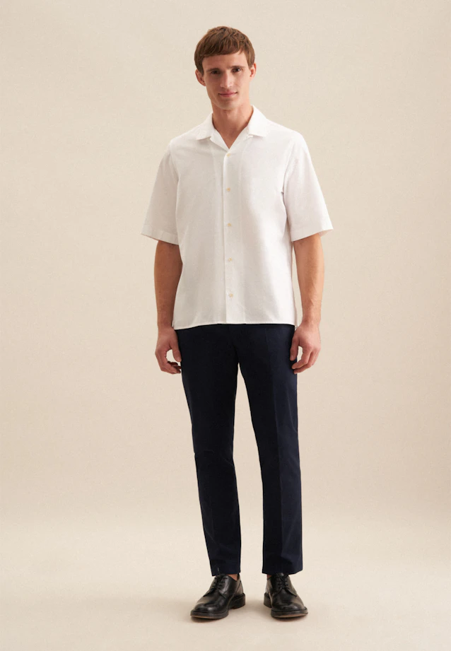 Regular Chemise décontractée Uni in Blanc |  Seidensticker Onlineshop