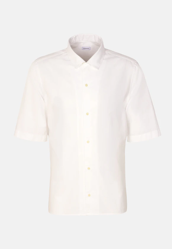 Regular Chemise décontractée Uni in Blanc |  Seidensticker Onlineshop