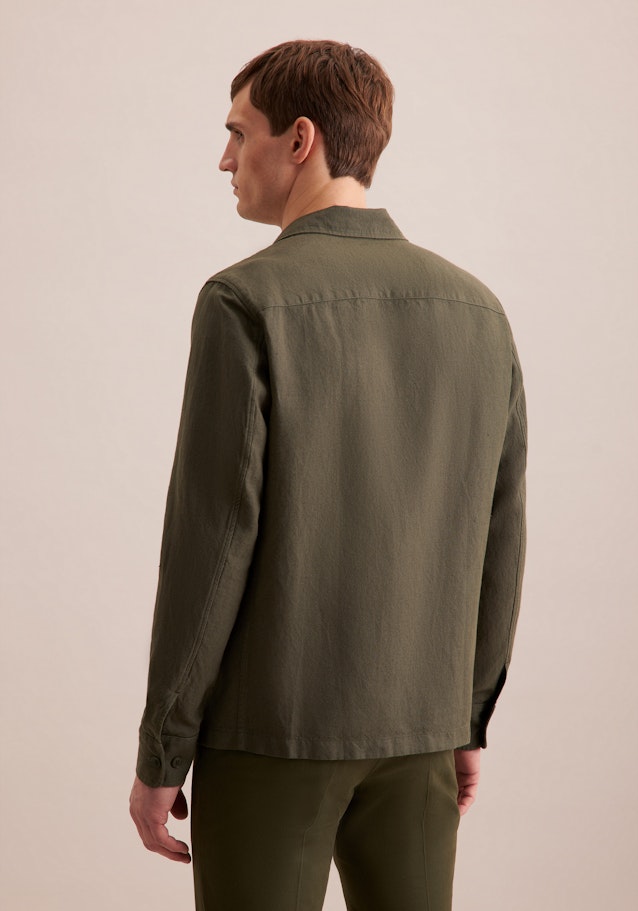 Regular Veste Uni in Vert | Seidensticker Onlineshop