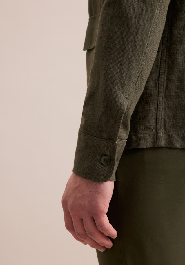 Regular Veste Uni in Vert | Seidensticker Onlineshop