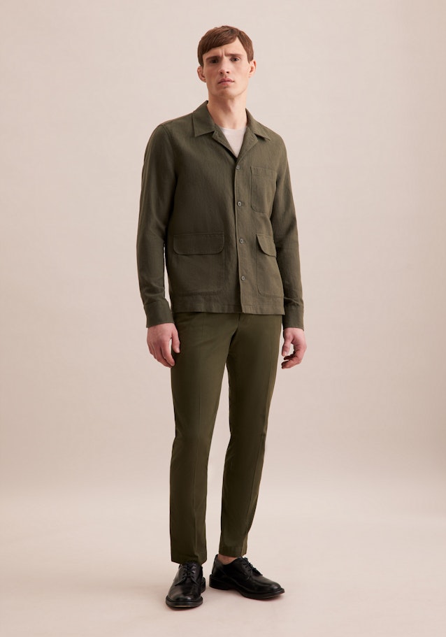 Regular Veste Uni in Vert | Seidensticker Onlineshop