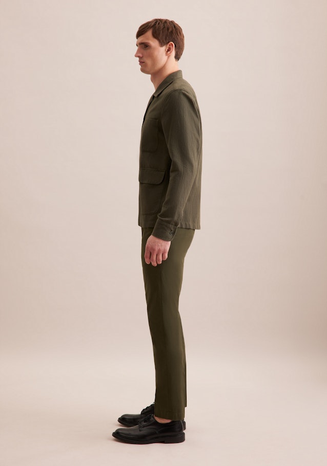 Regular Veste Uni in Vert | Seidensticker Onlineshop