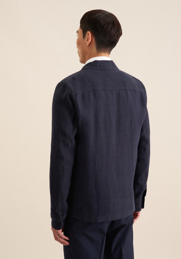 Regular Veste Uni in Bleu Foncé | Seidensticker Onlineshop