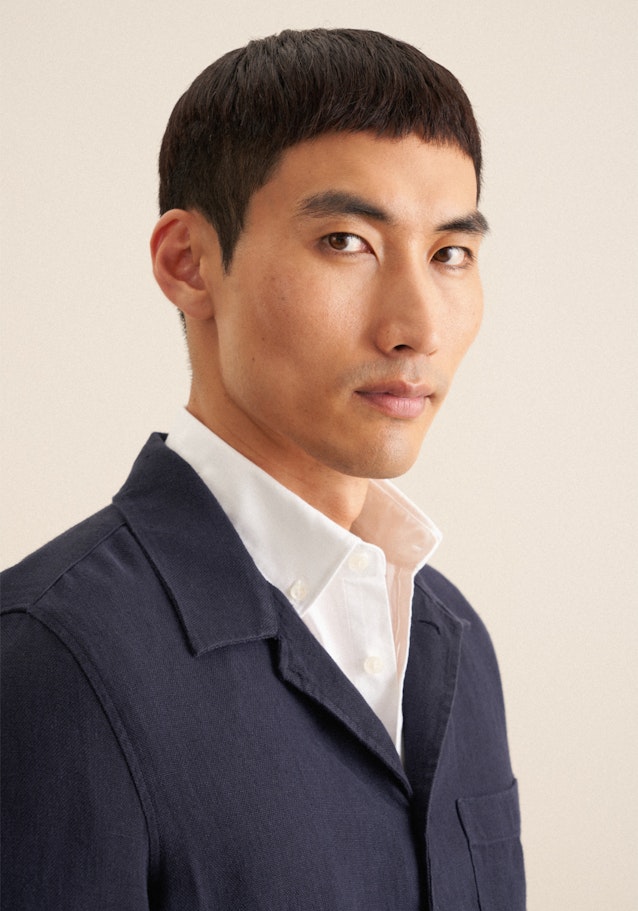 Regular Veste Uni in Bleu Foncé | Seidensticker Onlineshop