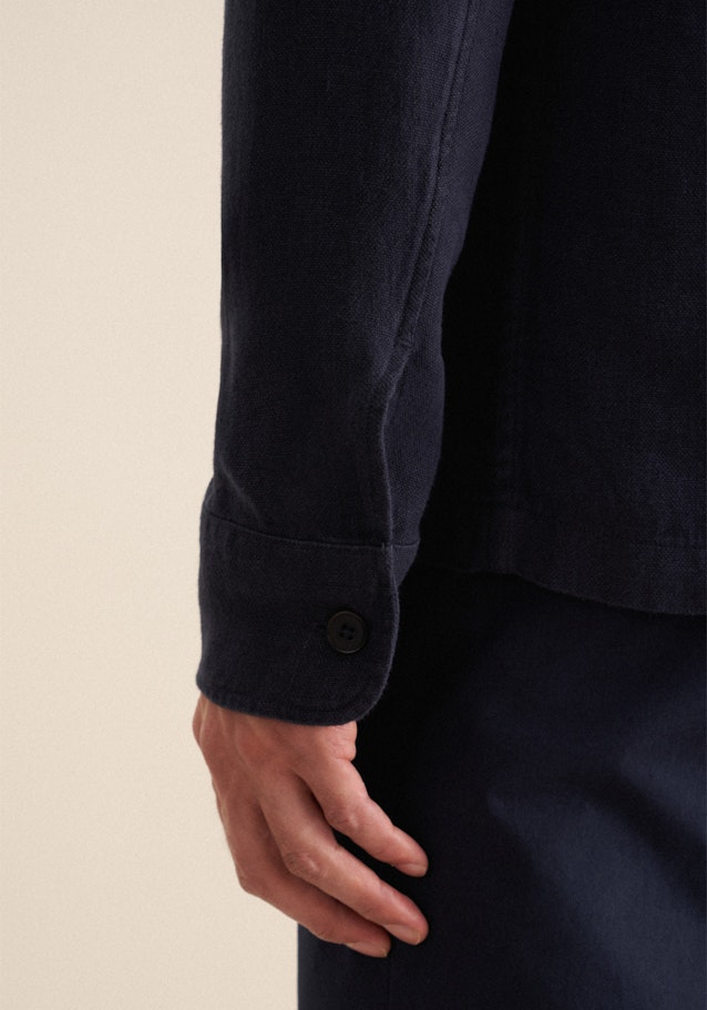 Regular Veste Uni in Bleu Foncé | Seidensticker Onlineshop