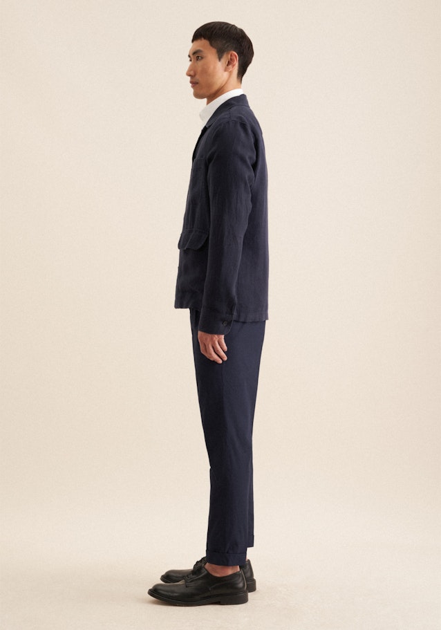 Regular Veste Uni in Bleu Foncé | Seidensticker Onlineshop
