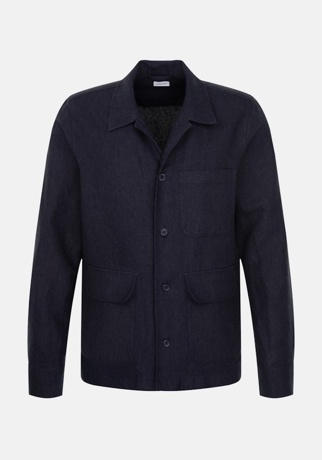 Regular Veste Uni in Bleu Foncé | Seidensticker Onlineshop