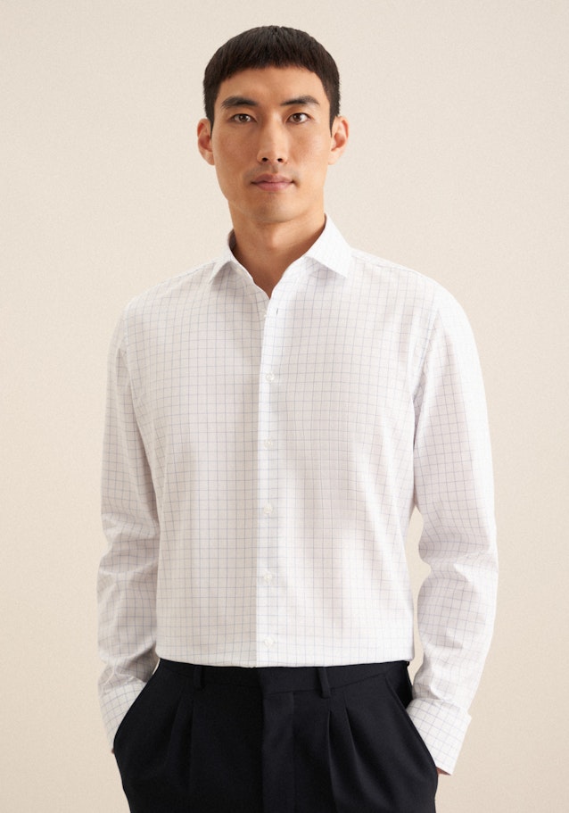 Slim Chemise Business Carreaux in Bleu Moyen | Seidensticker Onlineshop