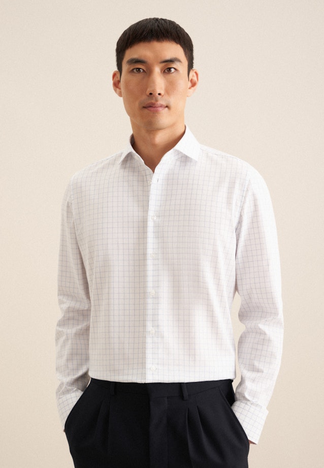 Slim Business Hemd Karo in Mittelblau |  Seidensticker Onlineshop