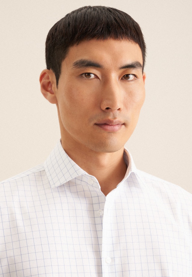 Slim Business Hemd Karo in Mittelblau |  Seidensticker Onlineshop