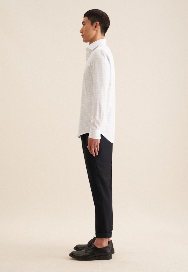 Slim Business Hemd Karo in Mittelblau |  Seidensticker Onlineshop