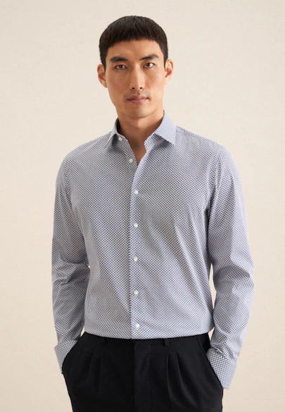 Slim Chemise Performance Imprimé in Bleu Clair | Seidensticker Onlineshop