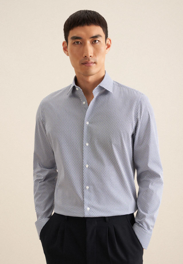 Slim Chemise Performance Imprimé in Bleu Clair |  Seidensticker Onlineshop