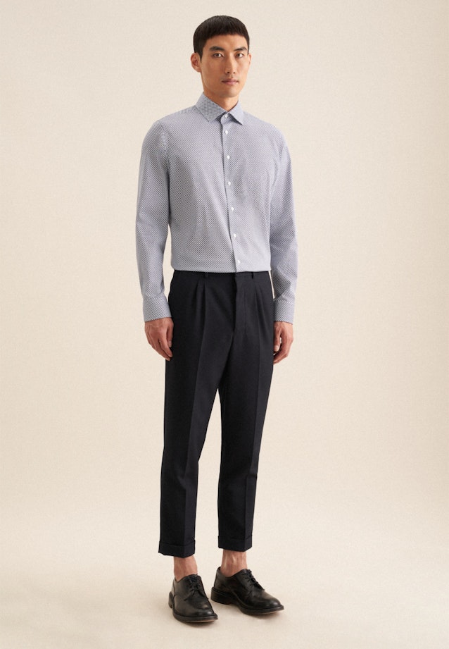 Slim Performance shirt Print in Light Blue |  Seidensticker Onlineshop