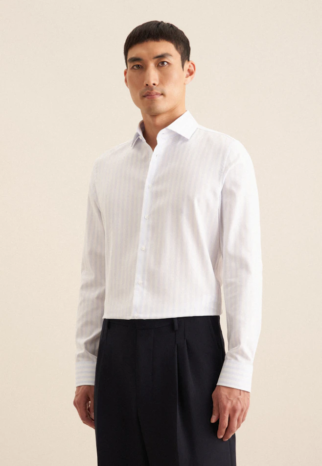 Shaped Business shirt Stripe in Light Blue | Seidensticker online shop