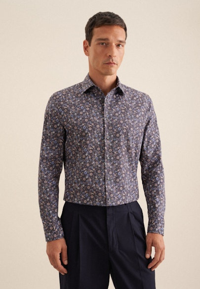 Shaped Business shirt Floral in Brown |  Seidensticker Onlineshop