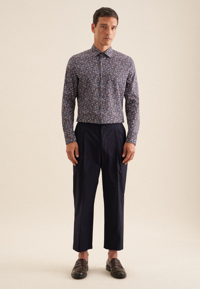 Shaped Business Hemd Floral in Braun |  Seidensticker Onlineshop