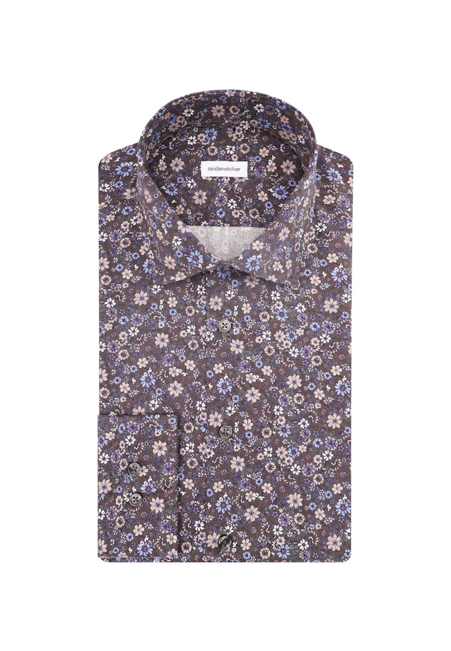Shaped Business Hemd Floral in Braun |  Seidensticker Onlineshop