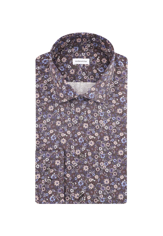 Shaped Business Hemd Floral in Braun | Seidensticker Onlineshop