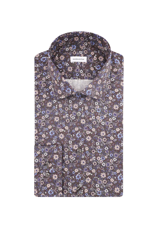 Shaped Business Hemd Floral in Braun |  Seidensticker Onlineshop