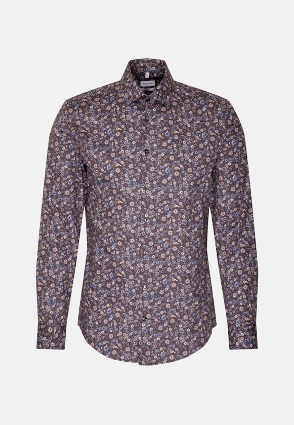 Shaped Business Hemd Floral in Braun |  Seidensticker Onlineshop