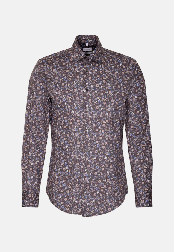 Shaped Business Hemd Floral in Braun |  Seidensticker Onlineshop