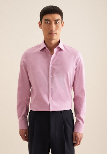 Shaped Business Hemd Struktur in Rosa/Pink |  Seidensticker Onlineshop