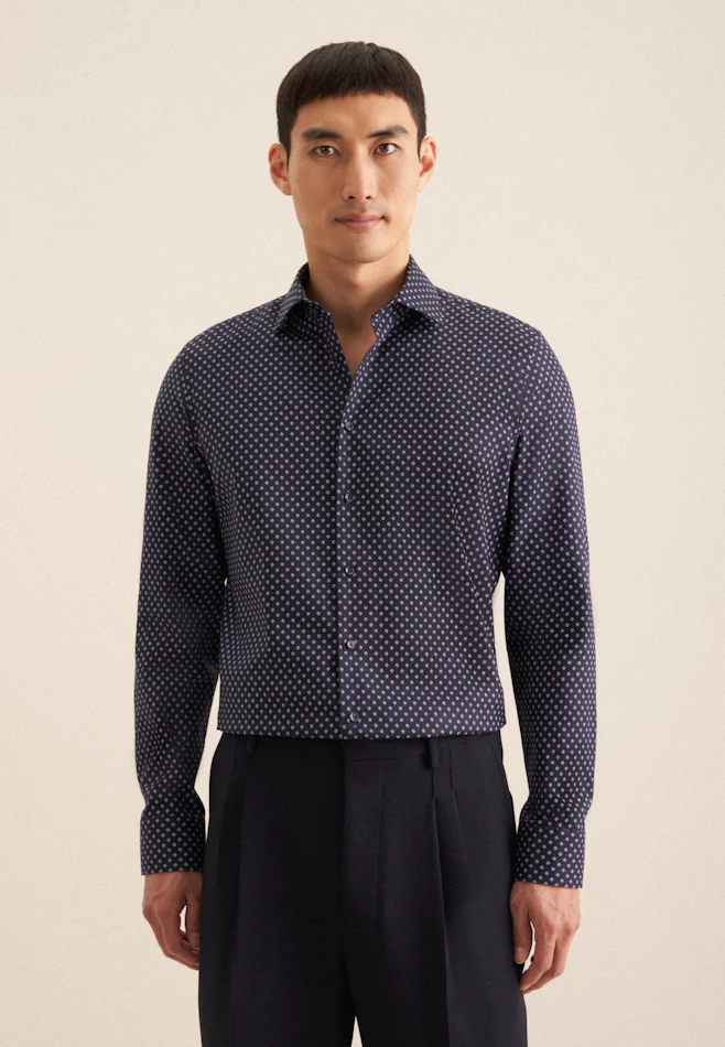 X-Slim Chemise d'affaires Imprimé dans Bleu Foncé | Boutique en ligne Seidensticker