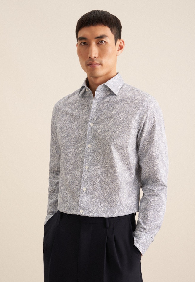 Slim Business shirt Floral in Light Blue | Seidensticker online shop